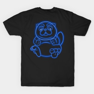 Neon Cute Fat Cat T-Shirt